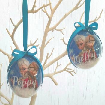 Handmade Personalised Frozen Inspired Bauble,Personalised Frozen Tree Decor