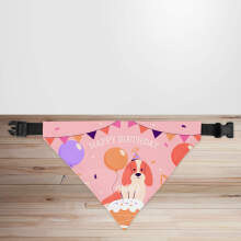 'Happy Birthday' Dog/Puppy Bandana - Small - 12x17cm (Strap: 25cm - 40cm)