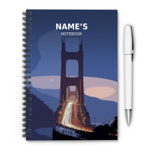 Personalised A5 Artwork Notebook - Golden Gate Bridge - San Francisco