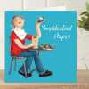 Ymddeoliad hapus - Welsh retirement card for him - designed by Erica Sturla - 15cm square and blank inside, made in the UK