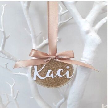 5cm Personalised Glitter Bauble,Personalised Christmas Tree Decoration,Tree Deco
