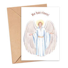 Easter Card - Watercolour Easter Angel - Small (Approx. A6) - Standard Smooth Card
