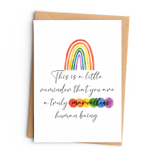 Positivity Card - You Are A Truly Marvellous Human Being - Small (Approx. A6 | 105mm x 148mm | 4.1in x 5.8in) - Standard Smooth Card