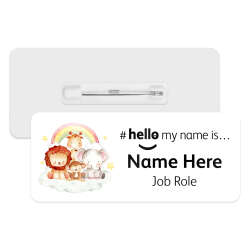 #hello my name is... Name Badge - Watercolour Cute Animals