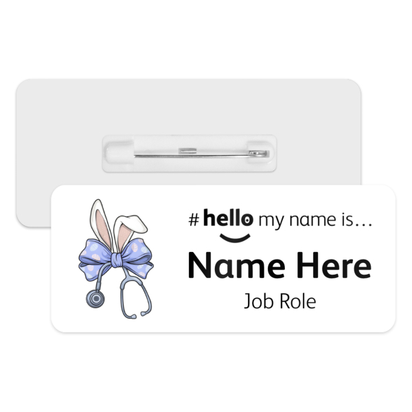 #hello my name is... Name Badge - Easter Bunny Coquette Bow