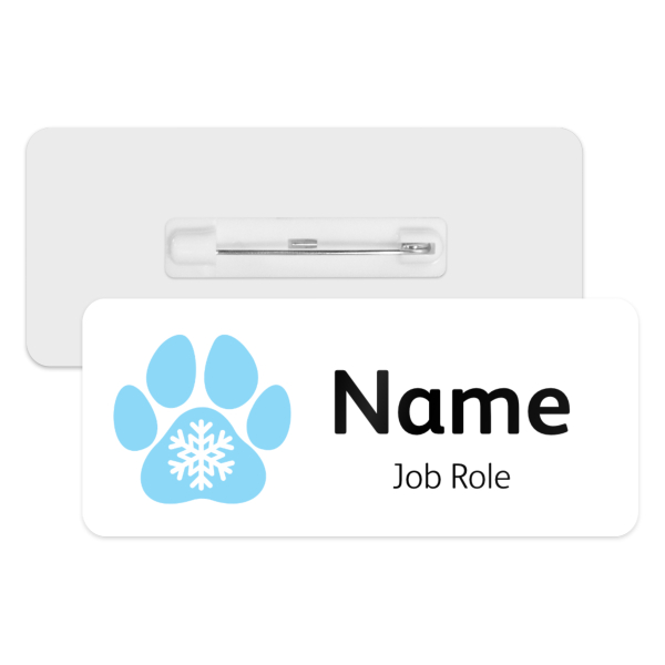 Personalised Vet Name Badge - Snowflake Paw Print
