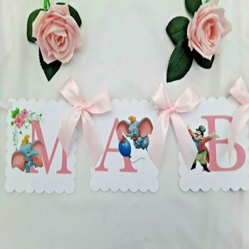Personalised Dumbo Banner, Dumbo Name Banner, Dumbo Nursery Decor
