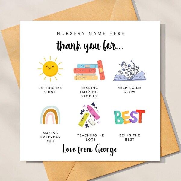 Personalised Thank You Teacher Card - Thank You For... - Standard Smooth Card