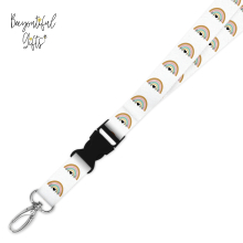 Double Breakaway Lanyard - Retro Heartbeat Rainbow