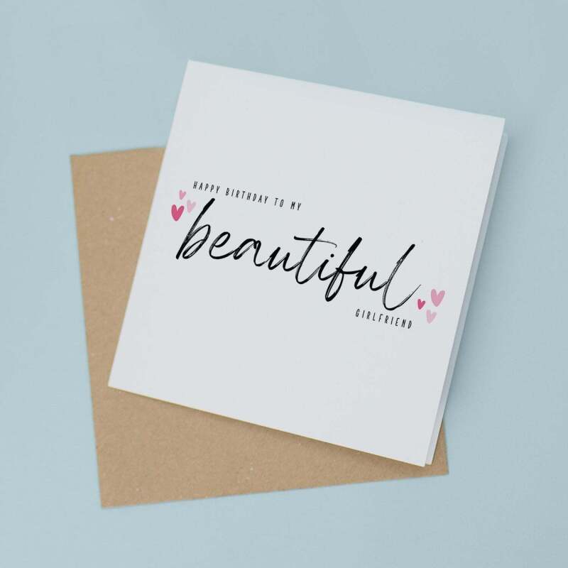 Birthday Card For Girlfriend Beautiful Girlfriend Birthday Card - Square (5.5x5.5) / Blank Inside