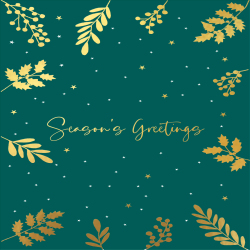 Holy Mackerel season's greetings gold foiled luxury Christmas card - designed by Eloise Hall - 15.7 x 11cm - blank inside