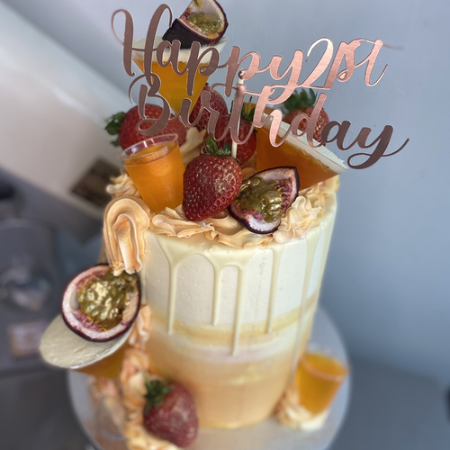 Pornstar Martini/Espresso Martini/Strawberry Daiquiri Inspired Cake