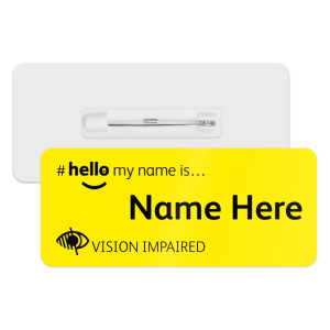 #hello my name is... Name Badge - Classic Yellow - Vision Impaired