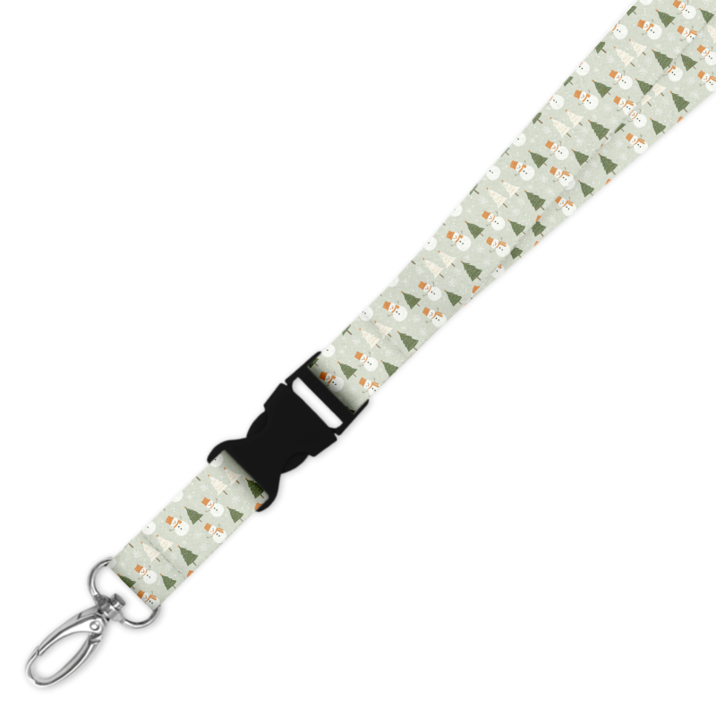 Double Breakaway Lanyard - Snowmen & Christmas Trees