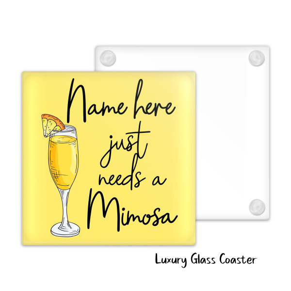 Personalised Mimosa Glass Coaster - Just Needs A Mimosa