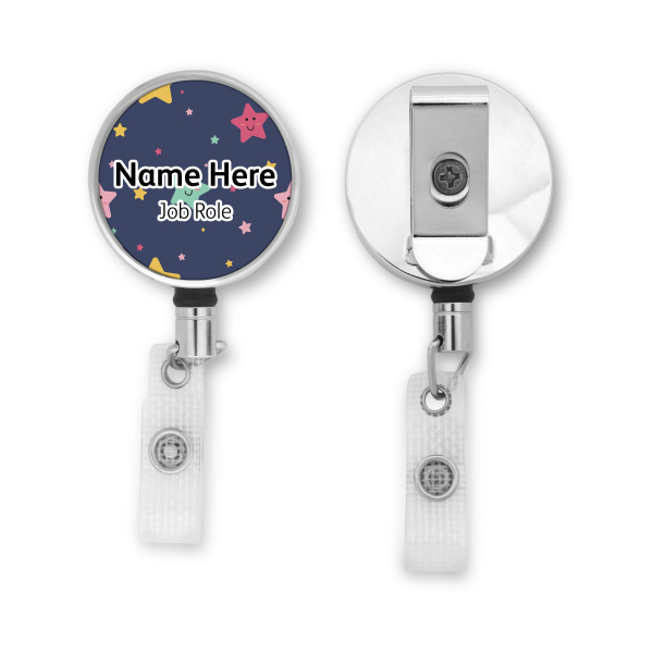 Personalised Metal ID Reel - Cute Stars