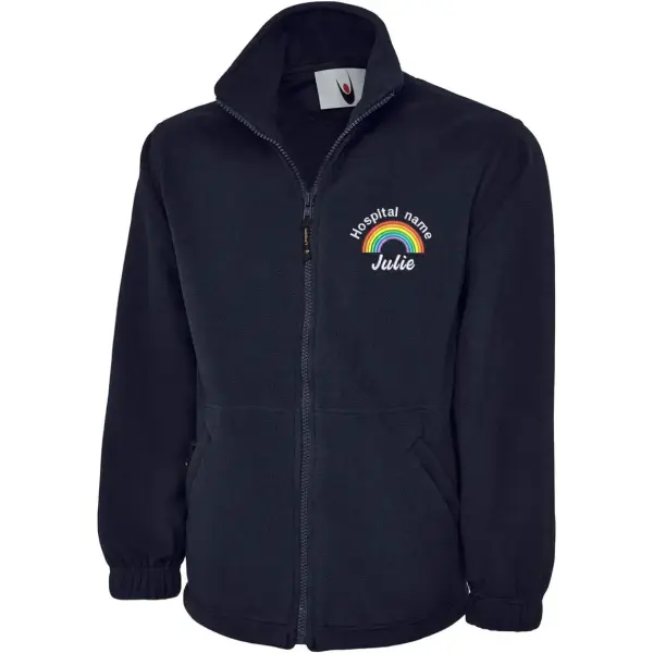 Personalised Embroidered Healthcare Fleece Jacket - Rainbow - XS | UK 8