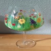 Hand Painted Floral Gin Glass