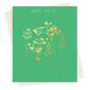 Just to say card embellished with a gold foil thalictrum design -  designed by artist Eloise Hall - 15.7 x 11cm and blank inside