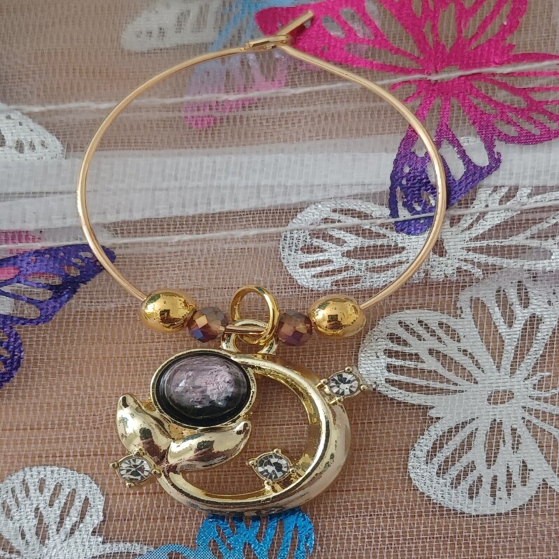 Wine Glass Charms Mermaids in the Moonlight - Silver Tone