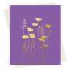 Cornflower and daisies greeting card embellished with gold foil -  designed by artist Eloise Hall - 15.7 x 11cm and blank inside