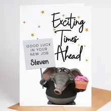 Personalised New Job Card - Exciting Times Ahead - Small (Approx. A6 | 105mm x 148mm | 4.1in x 5.8in) - Standard Smooth Card