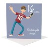 Welsh 16th birthday card for boy - designed by Erica Sturla - Penblwydd Hapus - UK made