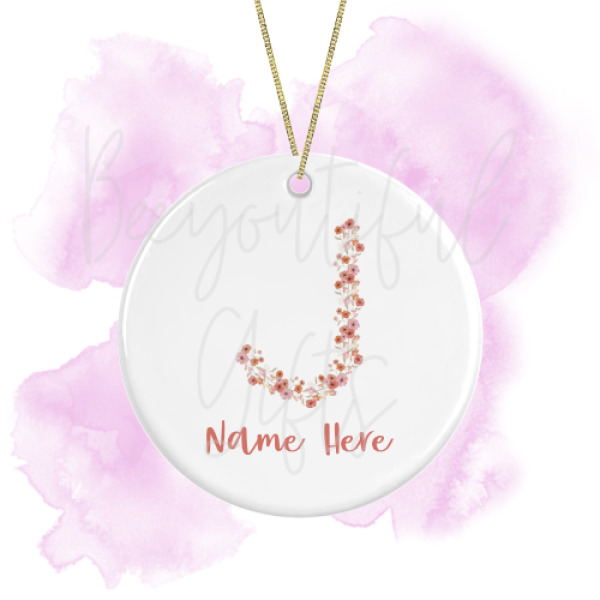 Personalised Spring Love Round Ceramic Decoration