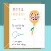 60th Friend Birthday Card | Personalised Birthday Card | 60 Year Old | Customised | For Him or Her | Happy Birthday Gift Ideas for Friend - Blank inside - Regular - Matte