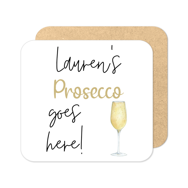 Personalised Drinks Coaster - Name's Prosecco Goes Here!