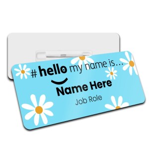 Name Badge - Daisy Name Badge Hello My Name is... - Blue