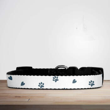 Navy Hearts & Paws Dog/Puppy Collar