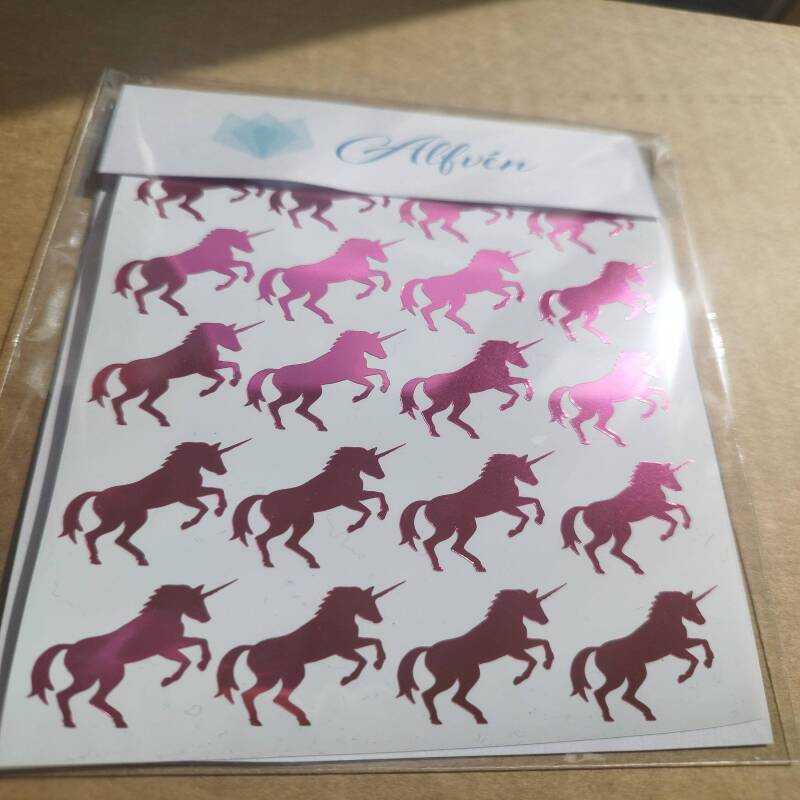 Pink Chrome Unicorn Stickers