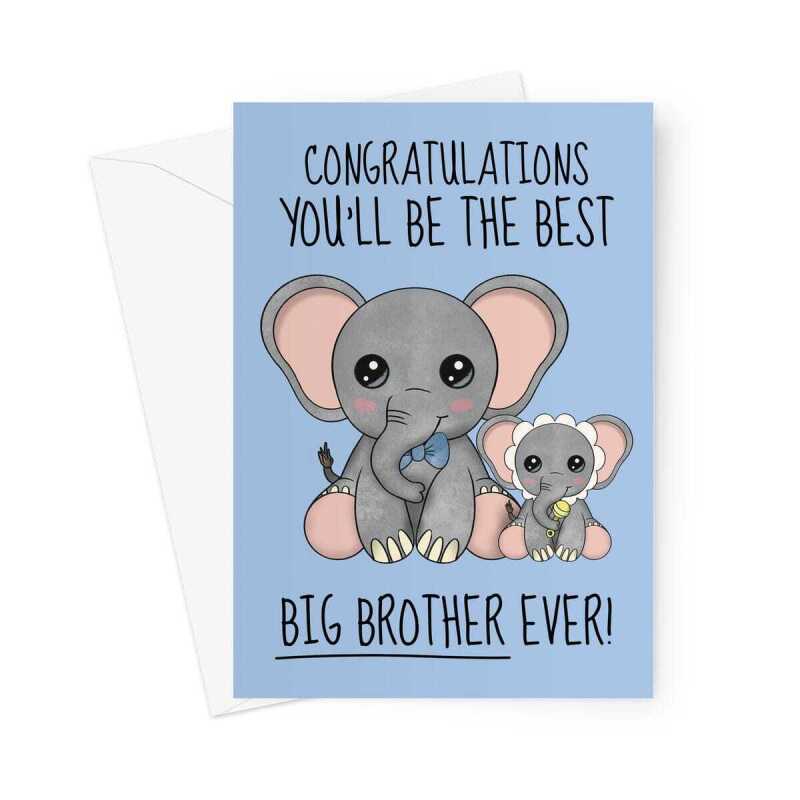Congratulations New Baby Card For A Big Brother Card - A5 Portrait - 1 Card