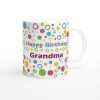 Custom Colour Dot Happy Birthday Mug - Ceramic White