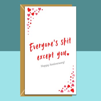 Funny Personalised Anniversary Card - For Boyfriend, Girlfriend, Husband, Wife - Ideal Cheeky Rude Wedding or Relationship Anniversary Card