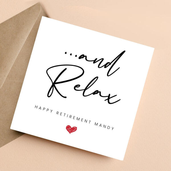 Personalised Retirement Card - Happy Retirement and Relax