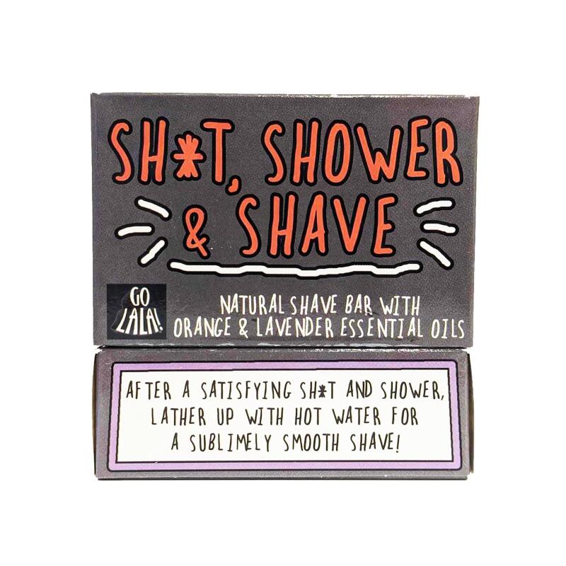 Shit Shower & Shave | Shave Bar | Orange and Lavender | Funny Gift | Vegan | Stocking Filler | Secret Santa | Valentine