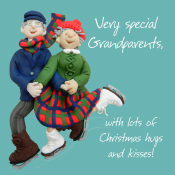 Very Special Grandparents 150mm Square Christmas Card by Artist Erica Sturla
