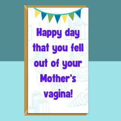 Funny Birthday Card - Adult Card  For Him or For Her - Personalised inside if required - For Friend, Colleague, Brother, Sister Card