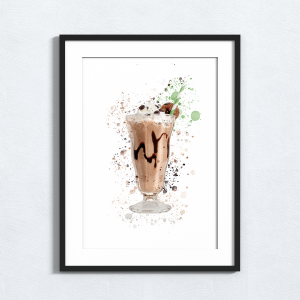 Chocolate Milkshake Splash Effect Art Print - A6 (Approx. 10cm x 15cm)