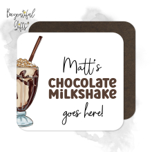 Personalised Drinks Coaster - Hand Drawn Chocolate Milkshake