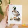 Duck Notelet Card For Anyone Any Occasion Card For Her or For Him 5x7, A6 Card For Birthday or Easter Card Thank You Card Wildlife - Large (5x7) / Blank Message