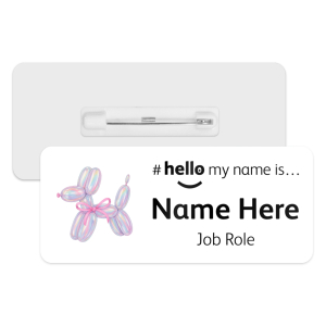 #hello my name is... Name Badge - Coquette Balloon Dog