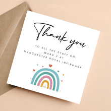Personalised Thank You Card - Healthcare Rainbow - Standard Smooth Card