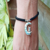 Black kids bracelet with a Moon Charm