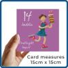 Welsh 14th birthday card for girl - roller skate cake art by Erica Sturla - Penblwydd Hapus - UK