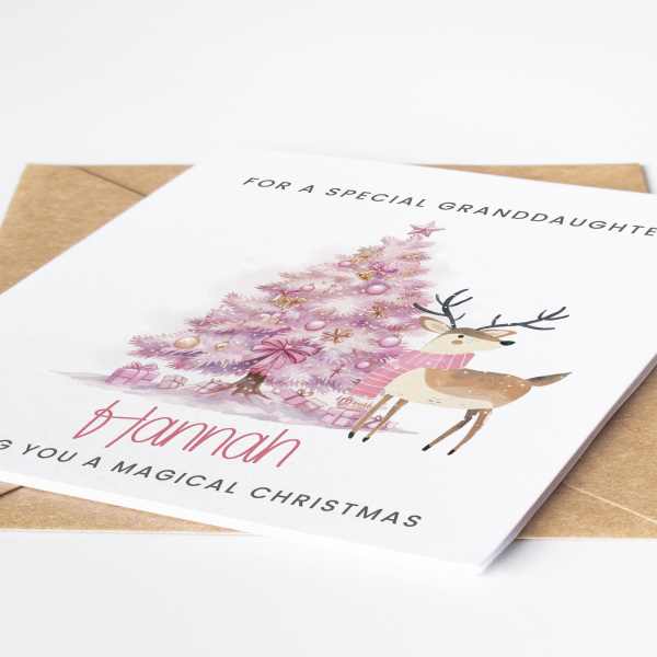 Granddaughter Christmas Card Personalised Christmas Card for Grandchild - Standard Smooth Card