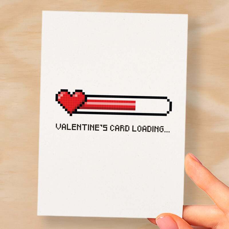Valentine's Card For Him Valentine's Day Card For Boyfriend or Husband Card For Friend Valentine's Card For Gamer - Large (5x7) / Blank Message