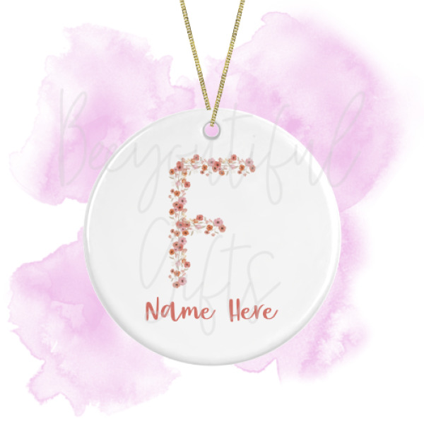 Personalised Spring Love Round Ceramic Decoration